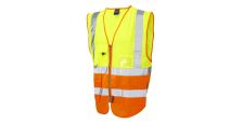 Lynton ISO 20471 Cl 2 Superior Waistcoat HV Yellow/HV Orange